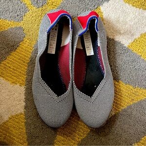 ROTHY’S Cherry Ribbon Round Toe Ballet Flat Size 8 Retired Rare No Inserts